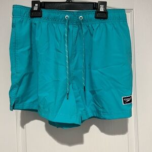 Speedo Teal Swim Trunks with Drawstring Waist